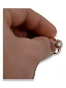 Original Vintage 14K Rose Gold Zircon Ring Bijuteria Vintage vrc004r