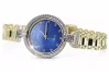 Yellow 14k gold lady Geneve watch Lady Gift blue dial lw004ydbl