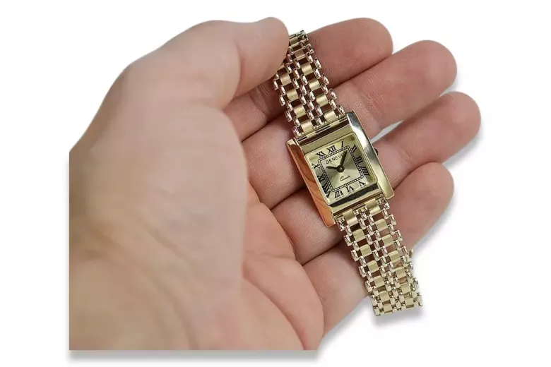 Gold men's watch Geneve ★ zlotychlopak.pl ★ Gold purity 585 333 Low Price!