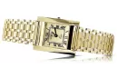 Reloj rectangular para mujer en oro de 14 quilates lw036ydgb&lbw002y