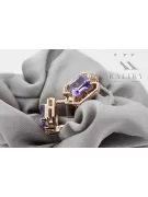 Rose pink 14k 585 gold alexandrite earrings vec020r Vintage Russian Soviet style