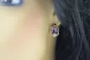 Rose pink 14k 585 gold alexandrite earrings vec020r Vintage Russian Soviet style
