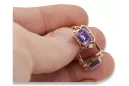 Rose pink 14k 585 gold alexandrite earrings vec020r Vintage Russian Soviet style