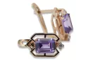 Rosa rosa 14k 585 oro pendientes de diamante alexandrite vec020r Estilo soviético ruso vintage