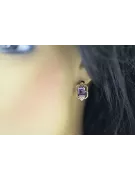 Rosa rosa 14k 585 oro pendientes de diamante alexandrite vec020r Estilo soviético ruso vintage