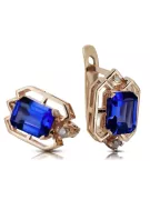 Diamants saphir Vintage Boucles d'oreilles artisanat Original 14K Rose Gold vec020r