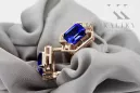 Сапфір діаманти Вінтажні сережки ремесла оригінальні 14K Рожеве золото vec020r