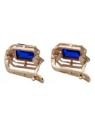 Diamants saphir Vintage Boucles d'oreilles artisanat Original 14K Rose Gold vec020r