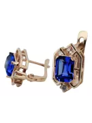 Diamants saphir Vintage Boucles d'oreilles artisanat Original 14K Rose Gold vec020r