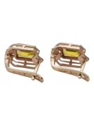 Kolczyki Vintage Biżuteria z różowego 14k złota 585 z peridotem i diamentem vec020r