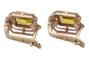 Kolczyki Vintage Biżuteria z różowego 14k złota 585 z peridotem i diamentem vec020r