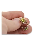 Gelbe Peridot Diamanten Vintage Ohrringe Handwerk Original 14K Rose Gold vec020r