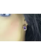 Rosa rosa 14k 585 oro pendientes de diamante alexandrite vec020r Estilo soviético ruso vintage