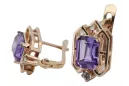 Rose rosa 14k 585 gold alexandrite diamant Ohrringe vec020r Vintage russischer Sowjetstil