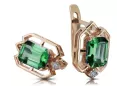 Diamants émeraudes Vintage Boucles d'oreilles artisanat Original 14K Rose Gold vec020r
