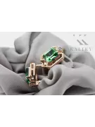 Diamants émeraudes Vintage Boucles d'oreilles artisanat Original 14K Rose Gold vec020r