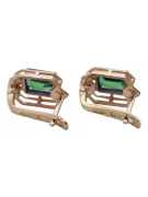 Diamante de smaragd cercei vintage artizanal original 14K aur roz vec020r