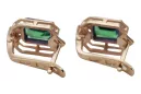 Diamants émeraudes Vintage Boucles d'oreilles artisanat Original 14K Rose Gold vec020r