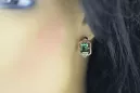 Diamants émeraudes Vintage Boucles d'oreilles artisanat Original 14K Rose Gold vec020r