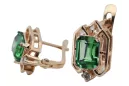 Diamants émeraudes Vintage Boucles d'oreilles artisanat Original 14K Rose Gold vec020r