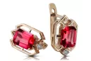 Ruby Diamanten Vintage Ohrringe Handwerk Original 14K Rose Gold vec020r