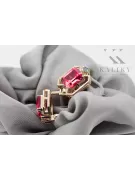 Ruby diamonds Vintage Earrings craft Original 14K Rose Gold vec020r