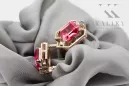 Ruby diamonds Vintage Earrings craft Original 14K Rose Gold vec020r