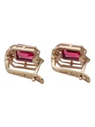 Diamantes de Ruby Pendientes vintage artesanía Original 14K Rose Gold vec020r
