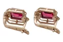 Diamantes de Ruby Pendientes vintage artesanía Original 14K Rose Gold vec020r