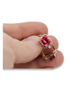 Diamantes de Ruby Pendientes vintage artesanía Original 14K Rose Gold vec020r