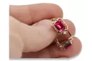 Diamantes de Ruby Pendientes vintage artesanía Original 14K Rose Gold vec020r