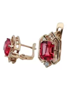 Ruby Diamanten Vintage Ohrringe Handwerk Original 14K Rose Gold vec020r