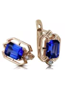 Diamants saphir Vintage Boucles d'oreilles artisanat Original 14K Rose Gold vec020r
