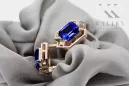 Сапфір діаманти Вінтажні сережки ремесла оригінальні 14K Рожеве золото vec020r