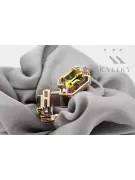 Diamants peridots jaunes Vintage Boucles d'oreilles artisanat Original 14K Rose Gold vec020r