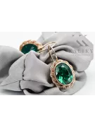Original Vintage 14K Aur Roz Smarald cercei vec007r
