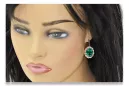 Original Vintage 14K Aur Roz Smarald cercei vec007r