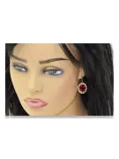 Estilo vintage Pendientes Ruby Original 14K Rose Gold vec007r