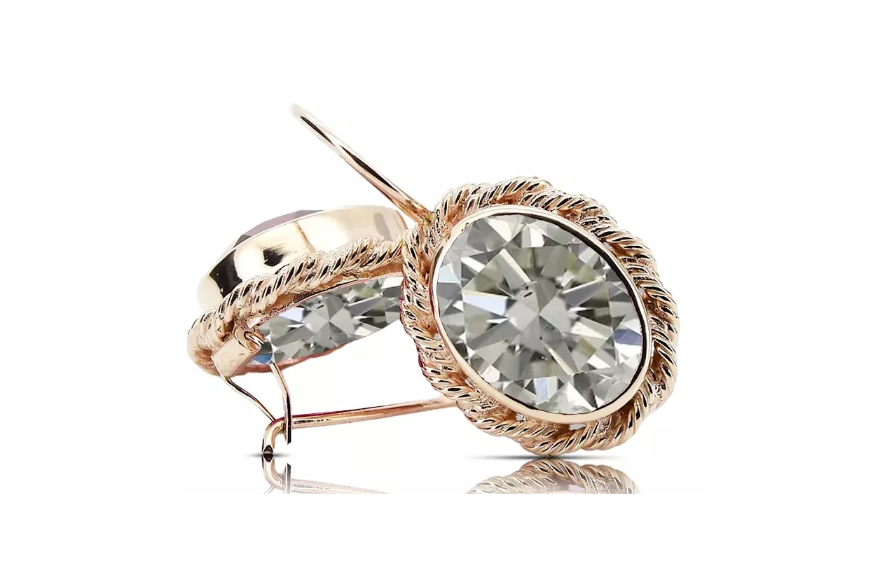 Original vintage din aur roz de 14k Zircon Cercei Vintage vec007r Original vintage din aur roz de 14k Zircon Cercei Vintage vec007r