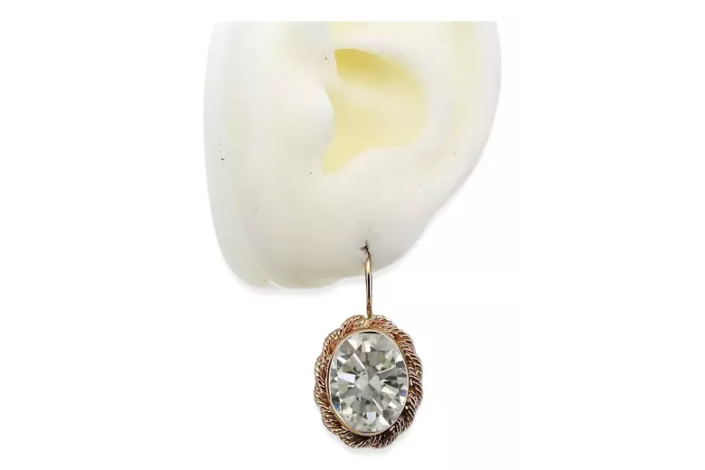 Originales Vintage-Roségold aus 14 Karat Zirkon Ohrringe Vintage Handwerk vec007r