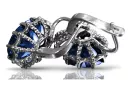 Vintage 925 Silver sapphire earrings vec079s Vintage