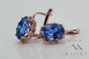 Vintage kolczyki z różowego czerwonego 14k złota 585 z szafirem vec079 Vintage Vintage kolczyki z różowego czerwonego 14k złota 585 z szafirem vec079 Vintage