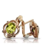 Cercei din aur peridot sovietic rusesc roz roz 14k 585 vec033