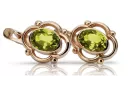 Cercei din aur peridot sovietic rusesc roz roz 14k 585 vec033 Cercei din aur peridot sovietic rusesc roz roz 14k 585 vec033