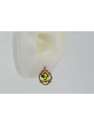 Cercei din aur peridot sovietic rusesc roz roz 14k 585 vec033