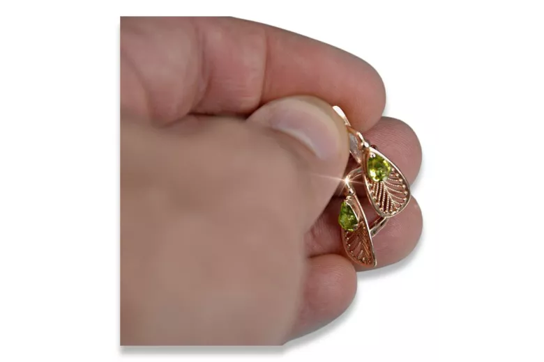 copy of Русский Советский розовый 14k 585 золотые серьги vec033 александрит рубин изумрудный сапфир ...
