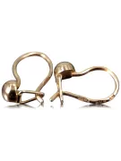 Russische Rose Rosa Sowjetische 14k 585 Gold UdSSR Vintage Kugel Ohrringe ven296