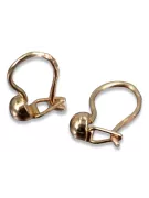 Russische Rose Rosa Sowjetische 14k 585 Gold UdSSR Vintage Kugel Ohrringe ven296