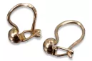 Russische Rose Rosa Sowjetische 14k 585 Gold UdSSR Vintage Kugel Ohrringe ven296