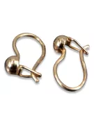 Rosa rusa rosa soviético 14k 585 oro URSS Pendientes de bola vintage ven296